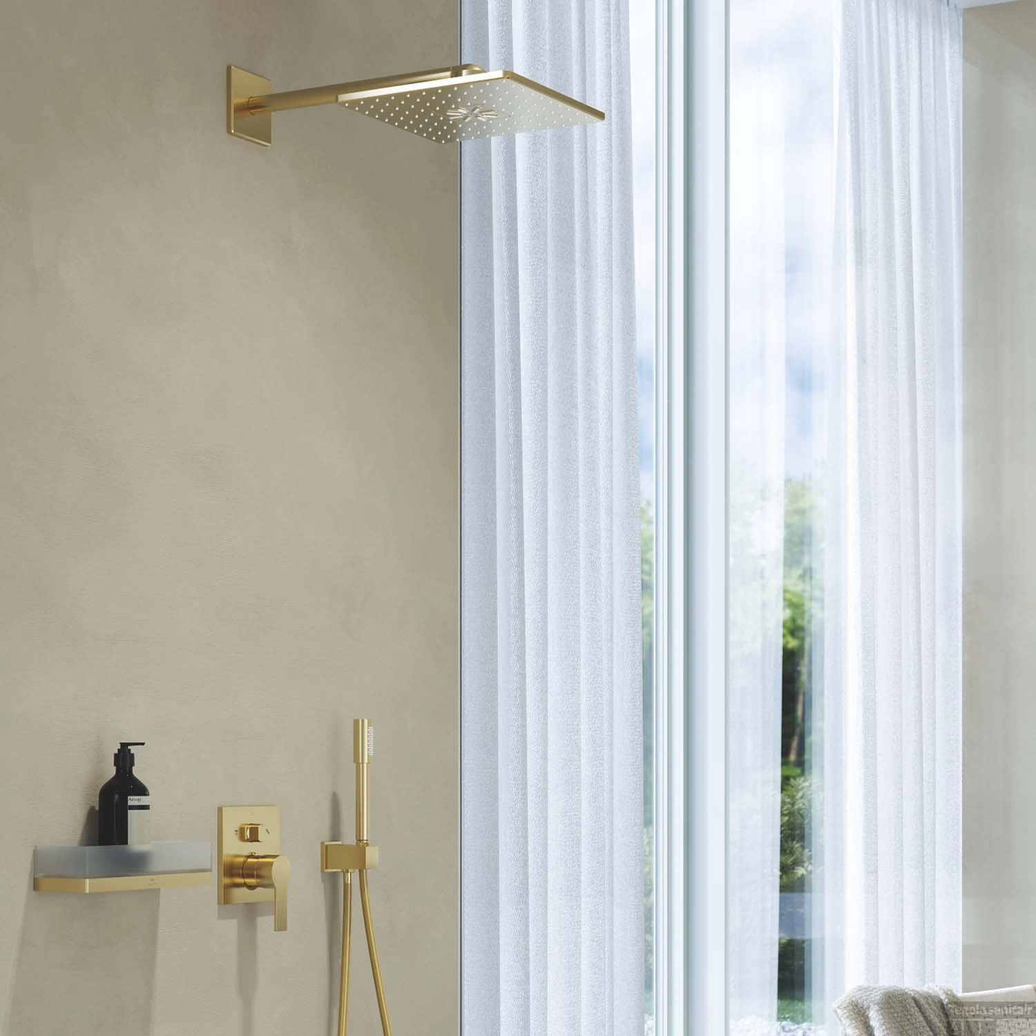 Regendoucheset Grohe Rainshower SmartActive Cube 31 Cm Met Wandarm Cool Sunrise Geborsteld - Afbeelding 3