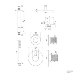 Regendoucheset Inbouw Brauer Brushed Carving Thermostatisch 20cm Met Plafondarm En Handdouche Staaf Losse Stopkranen Geborsteld RVS -Baden Luxe Verkoop regendoucheset inbouw brauer brushed carving thermostatisch 20cm met plafondarm tec
