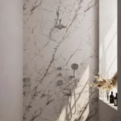 Regendoucheset Inbouw Brauer Chrome Carving Thermostatisch 20cm Met Wandarm En Handdouche 3-Standen Losse Stopkranen Chroom