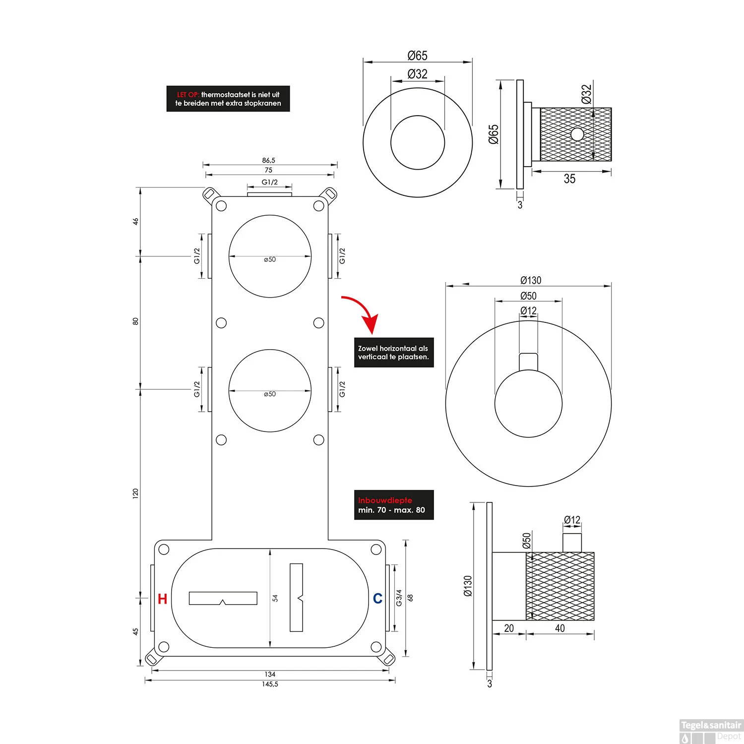 Regendoucheset Inbouw Brauer Copper Carving Thermostatisch 20cm Met Plafondarm, Glijstang En Handdouche 3-Standen Losse Stopkranen Geborsteld Koper 13 Regendoucheset Inbouw Brauer Copper Carving Thermostatisch 20cm Met Plafondarm, Glijstang En Handdouche 3-Standen Losse Stopkranen Geborsteld Koper - Afbeelding 13