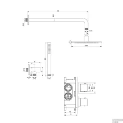 Regendoucheset Inbouw Brauer Gold Edition Thermostatisch 20cm Met 3-Weg Omstelling, Gebogen Wandarm En Staaf Handdouche Geborsteld Goud -Baden Luxe Verkoop regendoucheset inbouw brauer gold edition thermostatisch 20cm omstelling wandarm handdouche tech
