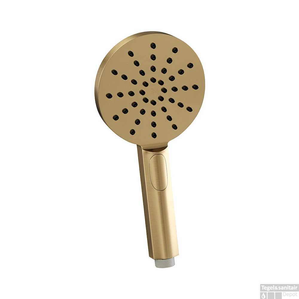 Regendoucheset Inbouw Brauer Gold Edition Thermostatisch 20cm Met 3-Weg Omstelling, Gebogen Wandarm, Glijstang En Handdouche 3-Standen Geborsteld Goud - Afbeelding 4