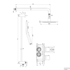Regendoucheset Inbouw Brauer Gold Edition Thermostatisch 20cm Met 3-Weg Omstelling, Gebogen Wandarm, Glijstang En Handdouche 3-Standen Geborsteld Goud -Baden Luxe Verkoop regendoucheset inbouw brauer gold edition thermostatisch wandarm glijstang handdouche goud tech 1