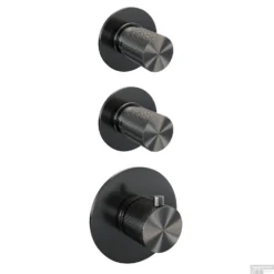 Regendoucheset Inbouw Brauer Gunmetal Carving Thermostatisch 30cm Met Gebogen Wandarm, Glijstang En Handdouche 3-Standen Geborsteld Gunmetal -Baden Luxe Verkoop regendoucheset inbouw brauer gunmetal carving thermostatisch 30cm met gebogen wandarm glijstang en handdouche 3 standen shop1