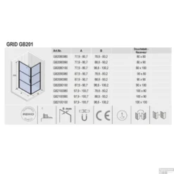 Douchecabine Riho Grid Met Klapdeur 80x100 Cm 6mm Helderglas Zwarte Profielen -Baden Luxe Verkoop riho gris gb201 1 1