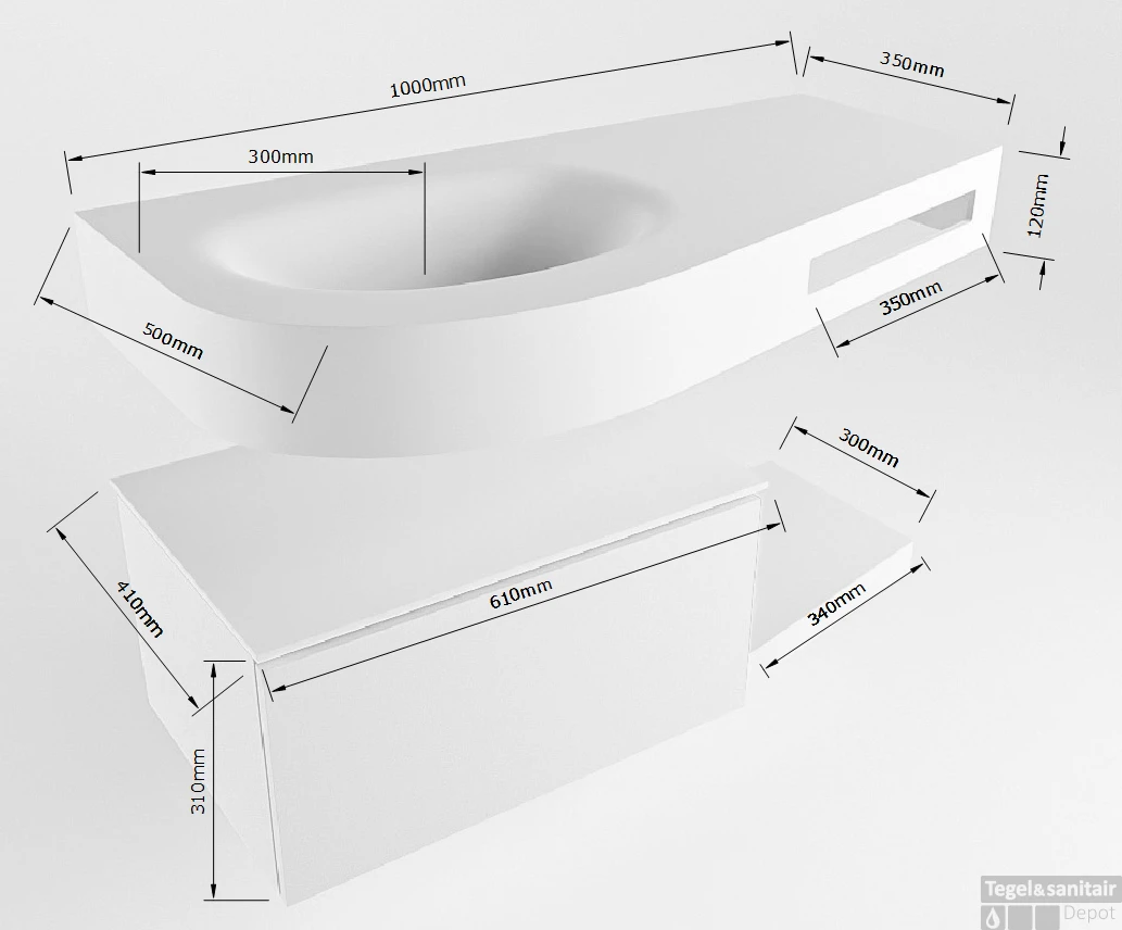 MONDIAZ RIVA 100cm Badmeubel Onderkast / Planchet Kleur Army Met 1 Lade. Wastafel DULCET Links 0 Kraangaten Kleur Urban. 7 MONDIAZ RIVA 100cm Badmeubel Onderkast / Planchet Kleur Army Met 1 Lade. Wastafel DULCET Links 0 Kraangaten Kleur Urban. - Afbeelding 7