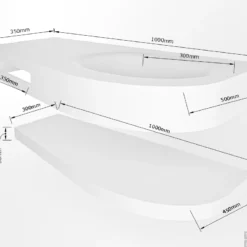 MONDIAZ RIVA 100cm Wastafel Met Planchet Kleur Smag. Wastafel DULCET Rechts 1 Kraangaten Kleur Smag. -Baden Luxe Verkoop riva 100cm right planchet 13188763193834