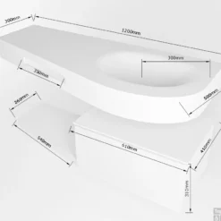MONDIAZ RIVA 120cm Badmeubel Onderkast / Planchet Kleur Ocher Met 1 Lade. Wastafel DULCET Rechts 0 Kraangaten Kleur Dark_Grey. -Baden Luxe Verkoop riva 120cm right 13188763193894 1