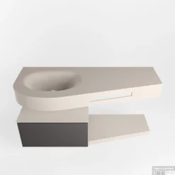 MONDIAZ RIVA 120cm Badmeubel Onderkast / Planchet Kleur Dark_Grey Met 1 Lade. Wastafel DULCET Links 0 Kraangaten Kleur Linen. -Baden Luxe Verkoop riva onderkast dark grey planchet dulcet linen google 3 0006