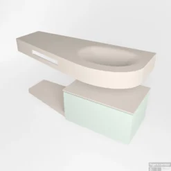 MONDIAZ RIVA 120cm Badmeubel Onderkast / Planchet Kleur Greey Met 1 Lade. Wastafel DULCET Rechts 1 Kraangat Kleur Linen. -Baden Luxe Verkoop riva onderkast greey planchet dulcet linen google 1 0009