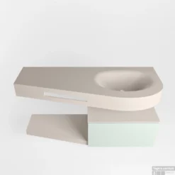 MONDIAZ RIVA 120cm Badmeubel Onderkast / Planchet Kleur Greey Met 1 Lade. Wastafel DULCET Rechts 1 Kraangat Kleur Linen. -Baden Luxe Verkoop riva onderkast greey planchet dulcet linen google 3 0009