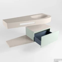 MONDIAZ RIVA 120cm Badmeubel Onderkast / Planchet Kleur Greey Met 1 Lade. Wastafel DULCET Rechts 1 Kraangat Kleur Linen. -Baden Luxe Verkoop riva onderkast greey planchet dulcet linen google 5 0009