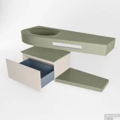 MONDIAZ RIVA 120cm Badmeubel Onderkast / Planchet Kleur Linen Met 1 Lade. Wastafel DULCET Links 1 Kraangat Kleur Army. -Baden Luxe Verkoop riva onderkast linen planchet dulcet army google 5 0008