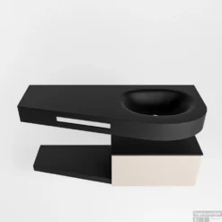 MONDIAZ RIVA 120cm Badmeubel Onderkast / Planchet Kleur Linen Met 1 Lade. Wastafel DULCET Rechts 0 Kraangaten Kleur Urban. -Baden Luxe Verkoop riva onderkast linen planchet dulcet urban google 3 0007