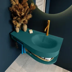 MONDIAZ RIVA 100cm Wastafel Met Planchet Kleur Smag. Wastafel DULCET Rechts 1 Kraangaten Kleur Smag. -Baden Luxe Verkoop riva planchet smag dulcet smag top 0005