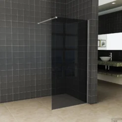 BWS Inloopdouche Pro Line Rookglas 110x200 Cm 8mm Nano Coating RVS Profiel En Stang