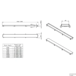 RVS Tegelrooster T.b.v. BWS Douchegoot 90x7 Cm Mat Zwart -Baden Luxe Verkoop rvs tegelrooster tbv douchegoot 50x7 cm mat zwart tech 1 1 1 1