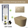 Geberit UP720 Toiletset Compleet | Inbouwreservoir | Salenzi Civita Mat Taupe | Met Drukplaat
