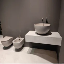 Wandcloset Civita 50x35x36.5cm Keramiek Rimless Mat Grijs (Excl. Zitting) 7 Wandcloset Civita 50x35x36.5cm Keramiek Rimless Mat Grijs (Excl. Zitting) -Baden Luxe Verkoop salenzi licht grijs