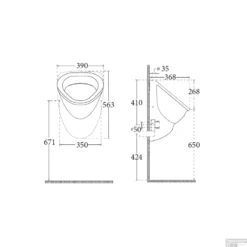 Sanicare Saniwell Urinoir Met Sifon (Boveninlaat / Achterafvoer) Wit -Baden Luxe Verkoop sanicare saniwell urinoir met sifon wit sk2670 dl tech