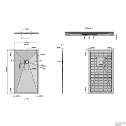 Douchetub Sanimar Sanistone 160 X 90 Cm Cement Grijs -Baden Luxe Verkoop sanistone 160x90 tech 1