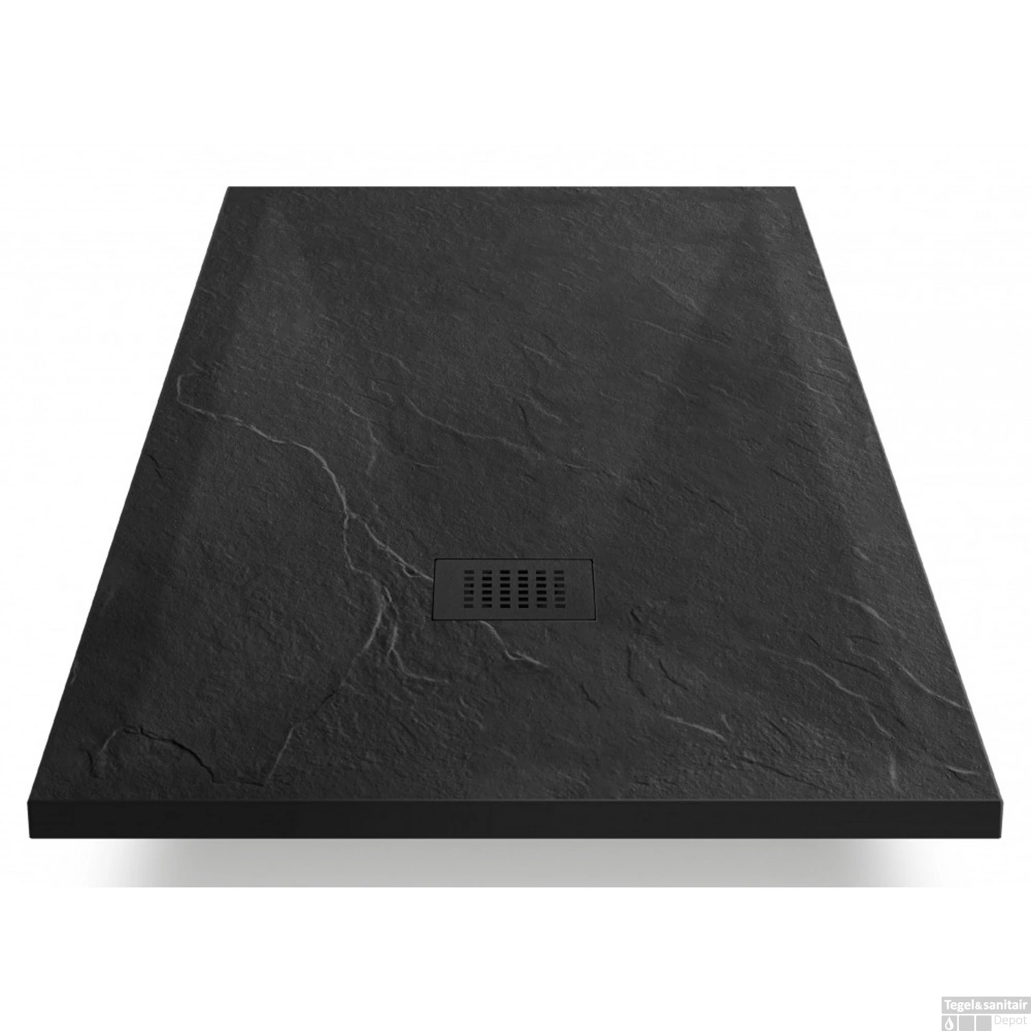 Douchetub Sanimar Sanistone 120 X 90 Cm Zwart 3 Douchetub Sanimar Sanistone 120 X 90 Cm Zwart - Afbeelding 3