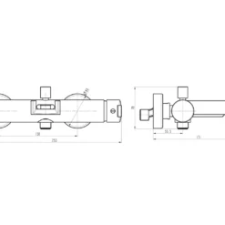 Badkraan Opbouw Schütte Niagara Watervaluitloop Mengkraan Hart-op-Hart 15 Cm Chroom -Baden Luxe Verkoop schutte niagara eengreepsmengkraan bad met watervaluitloop chroom 26130 technische tekening 7