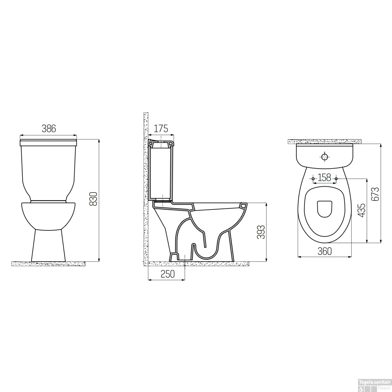 Toiletpot Staand Boss & Wessing Sedef Onder Aansluiting Wit 2 Toiletpot Staand Boss & Wessing Sedef Onder Aansluiting Wit - Afbeelding 2