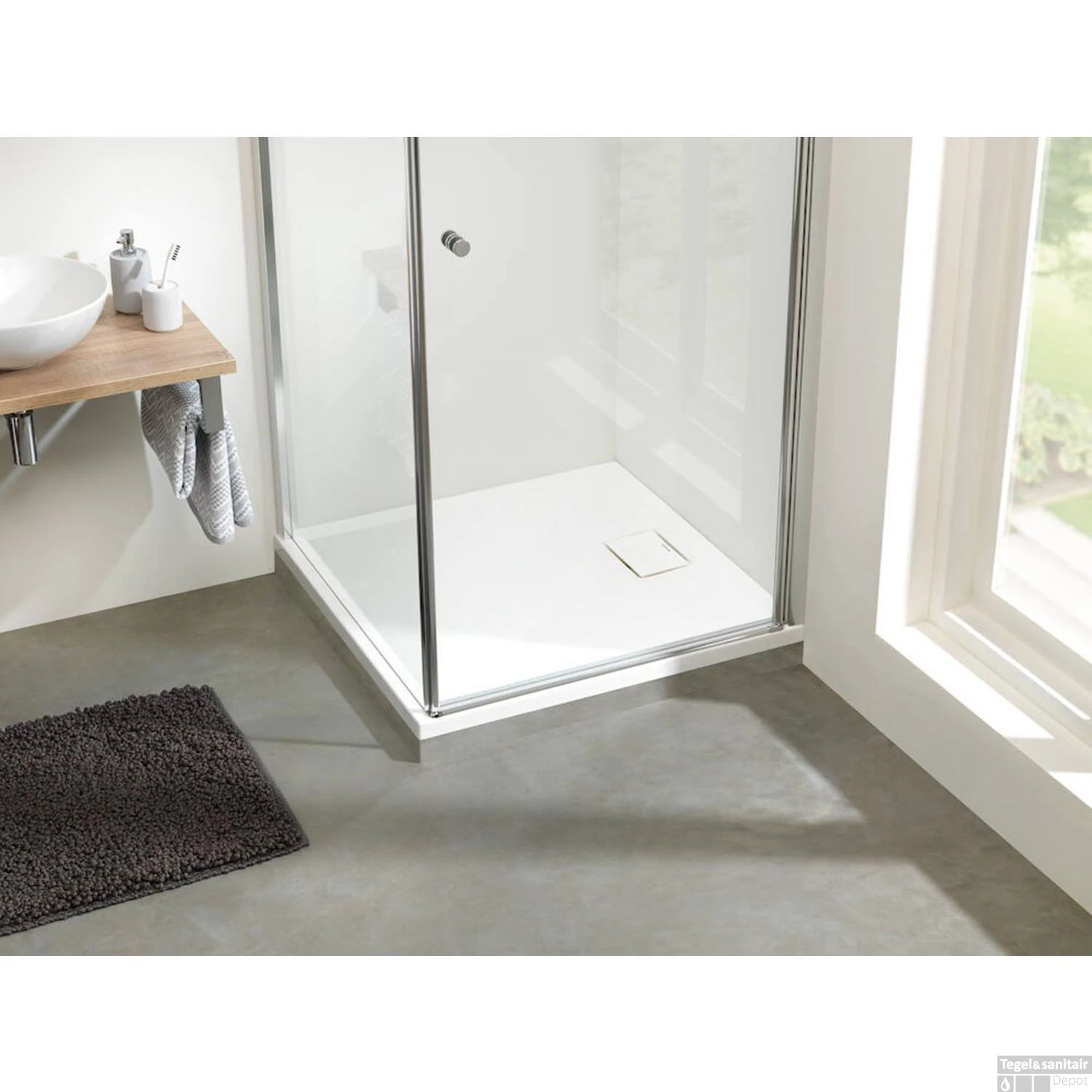 Sealskin Douchebak Rose Rechthoek Inbouw Zonder Antislip 100x90 Cm Wit 2 Sealskin Douchebak Rose Rechthoek Inbouw Zonder Antislip 100x90 Cm Wit - Afbeelding 2