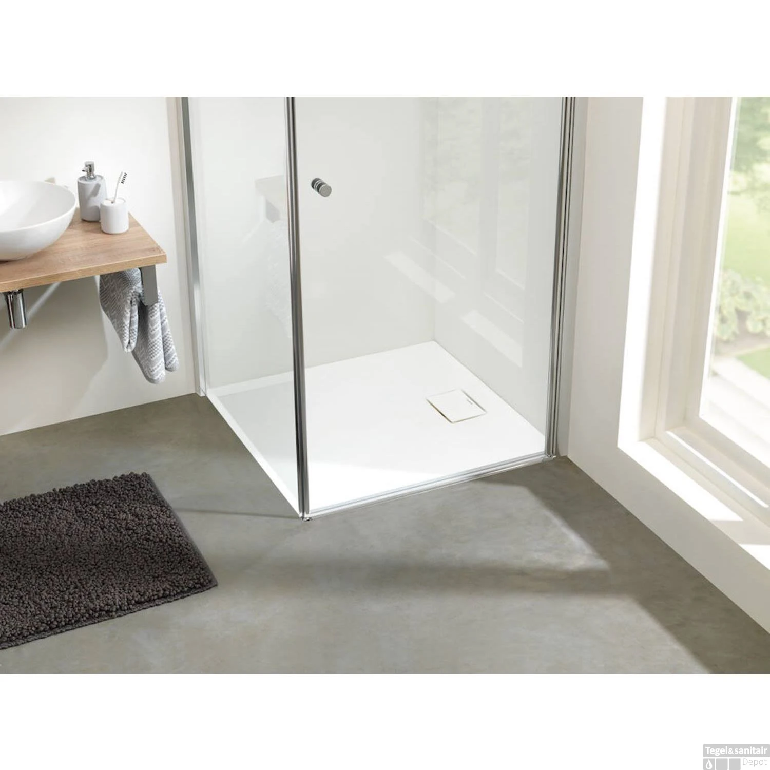 Sealskin Douchebak Rose Vierkant Inbouw Zonder Antislip 80x80 Cm Wit 5 Sealskin Douchebak Rose Vierkant Inbouw Zonder Antislip 80x80 Cm Wit - Afbeelding 5