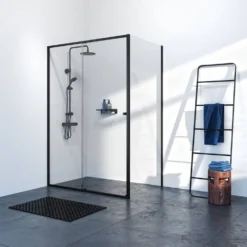 Sealskin Contour Douchecabine Met Schuifdeur 120x90 Cm 6 Mm Helder Glas Mat Zwart