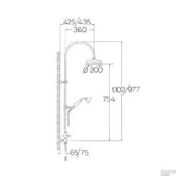 Regendouche Opbouwset Sapho Vanity Retro Chroom (excl. Douchekraan) -Baden Luxe Verkoop set061 regendouche opbouwset sapho vanity retro chroom excl. douchekraan 12