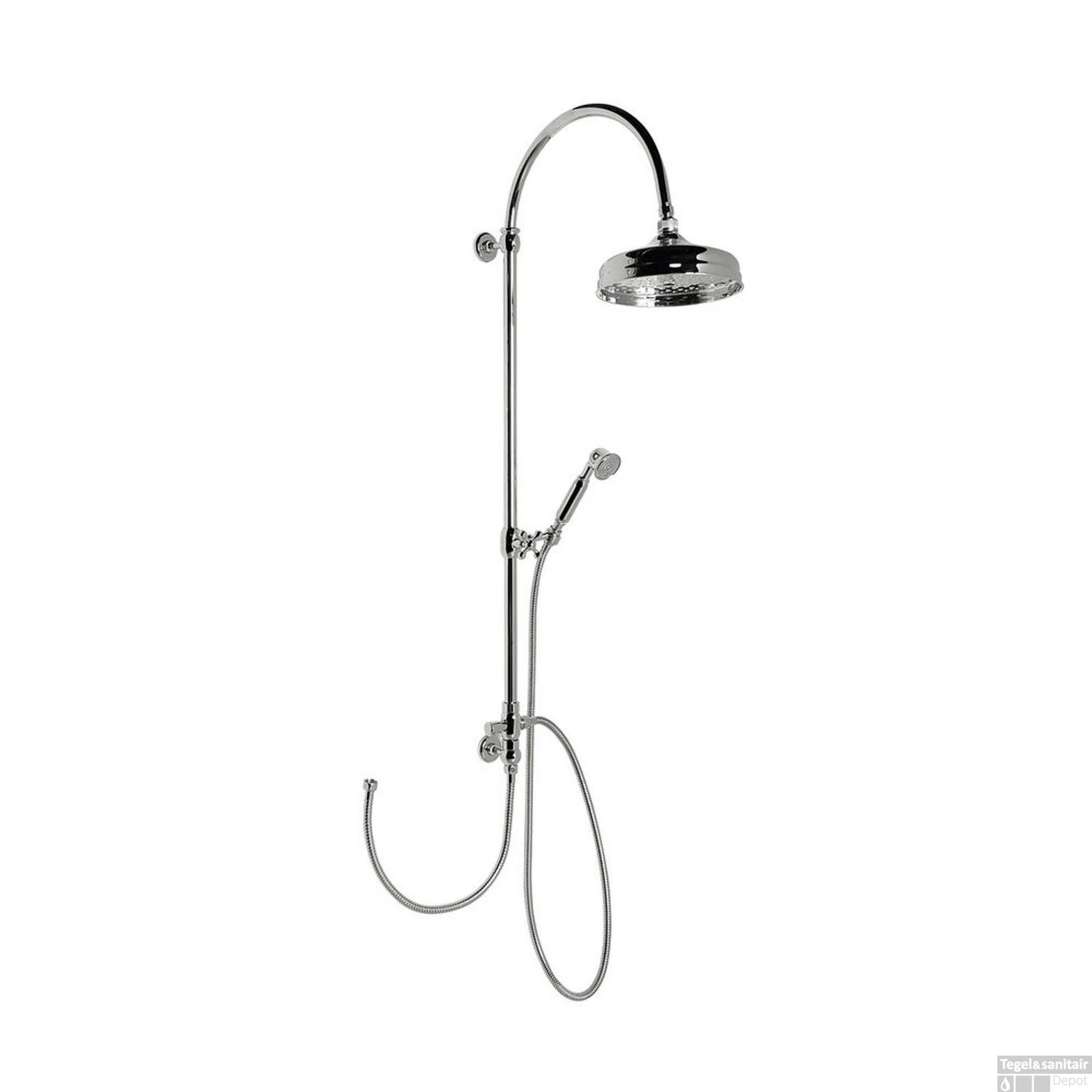 Regendouche Opbouwset Sapho Vanity Retro Chroom (excl. Douchekraan) - Afbeelding 2