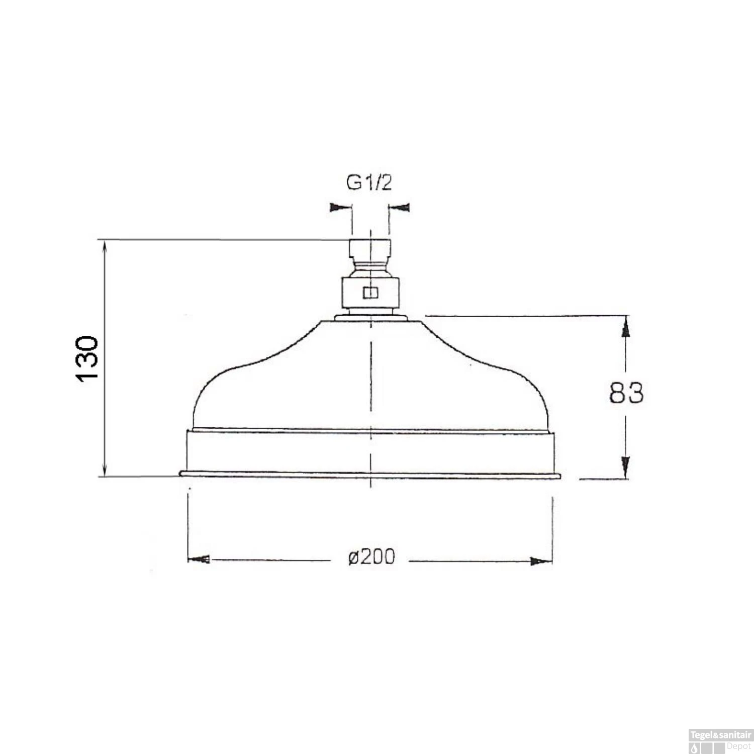 Regendouchekop Sapho Antea Retro Rond 20 Cm Goud 2 Regendouchekop Sapho Antea Retro Rond 20 Cm Goud - Afbeelding 2