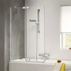 Badwand Sealskin Custom 100x140 Cm Rechts Zilver Hoogglans Helder Glas