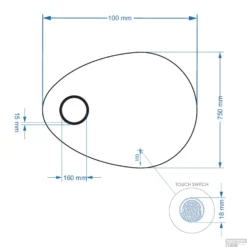 Badkamerspiegel Gliss Atlas 100x75cm Verticaal LED Incl. Verwarming -Baden Luxe Verkoop spat100 tech