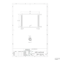 Spiegel Gliss Design Verticaal Led Standaard Dubbele LED Verlichting 100cm -Baden Luxe Verkoop spiegel gliss design verticaal led standaard dubbele led verlichting 100 tech