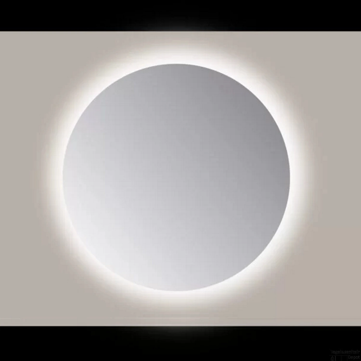 Spiegel Sanicare Q-Mirrors 100x100 Cm Rond Met Rondom LED Warm White En Afstandsbediening Incl. Ophangmateriaal