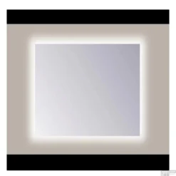 Spiegel Sanicare Q-Mirrors 100x60 Cm PP-Geslepen Vierkant Met Rondom LED Cold White Incl. Ophangmateriaal Zonder Schakelaar