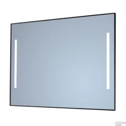 Spiegel Sanicare Q-Mirrors 100x70 Cm Vierkant Met Links & Rechts LED Warm White, Omlijsting Aluminium Incl. Ophangmateriaal Zonder Schakelaar