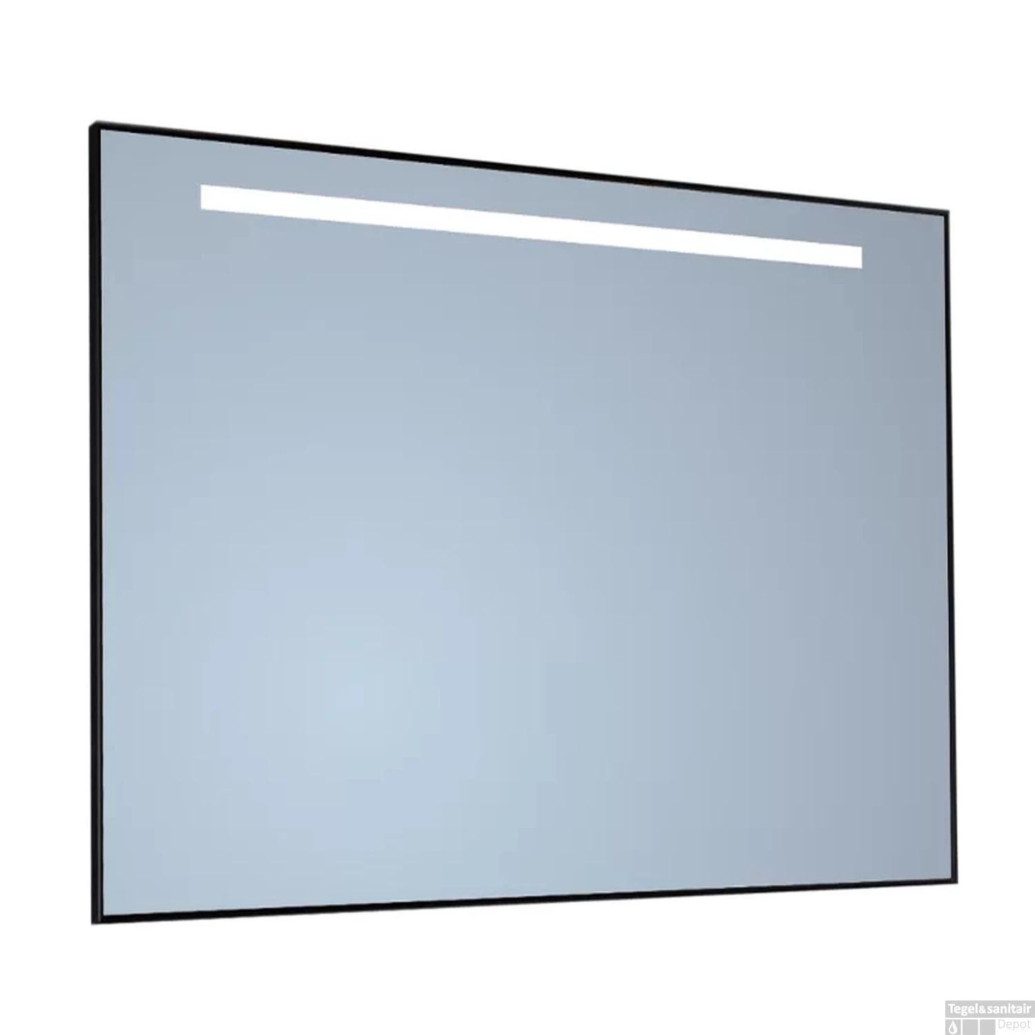 Spiegel Sanicare Q-Mirrors 120x70 Cm Vierkant Met Aan De Bovenkant LED Cold White, Omlijsting Aluminium Incl. Ophangmateriaal