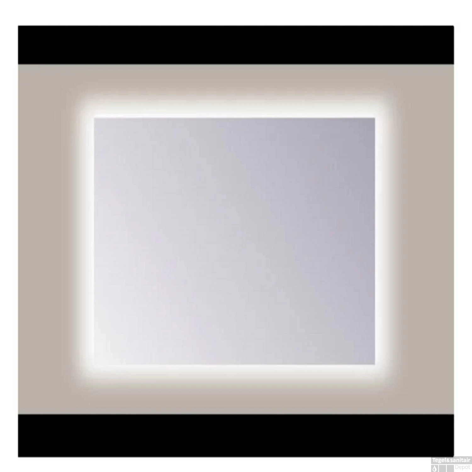 Spiegel Sanicare Q-Mirrors 60x60 Cm PP-Geslepen Vierkant Met Rondom LED Warm White En Afstandsbediening Incl. Ophangmateriaal