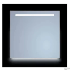 Spiegel Sanicare Q-Mirrors 60x70 Cm Vierkant Met Aan De Bovenkant & Onderzijde LED Cold White, Omlijsting Aluminium Incl. Ophangmateriaal Met Afstandsbediening