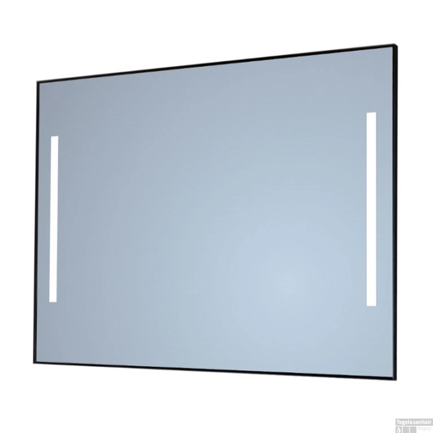 Spiegel Sanicare Q-Mirrors 60x70 Cm Vierkant Met Links & Rechts LED Warm White, Omlijsting Chroom Incl. Ophangmateriaal Met Afstandsbediening