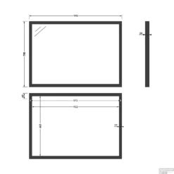 Spiegel Sanitop Silhouette 100x70x2.5 Cm Aluminium Zwart -Baden Luxe Verkoop spiegel sanitop silhouette 100x70x2.5 cm aluminium zwart tech