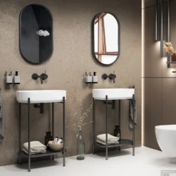 Spiegel Sapho Puno 40x70 Cm Framed Zwart -Baden Luxe Verkoop spiegel sapho puno 40x70 cm framed zwart sfeer4