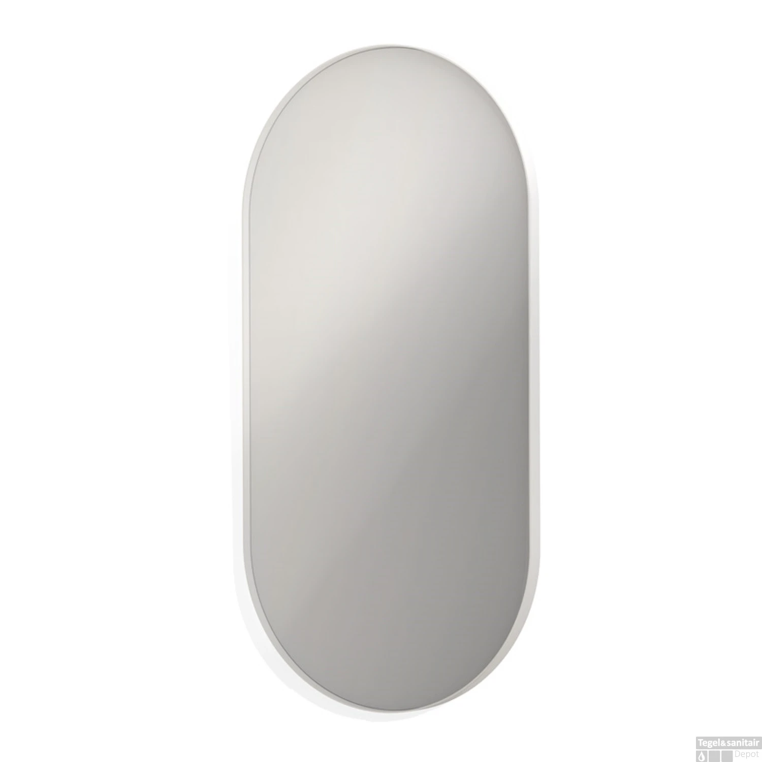 Spiegel SP20 Ovaal In Stalen Kader 60 Cm X 4 Cm X 120 Cm Mat Wit