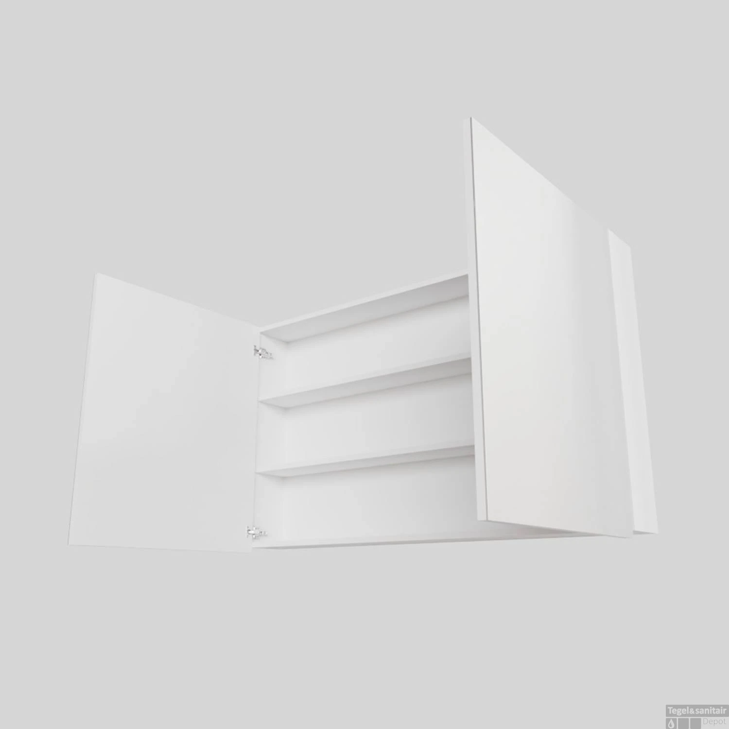 Spiegelkast Boss & Wessing Cube 120x70x16 Cm 2 Deuren Mat Wit 3 Spiegelkast Boss & Wessing Cube 120x70x16 Cm 2 Deuren Mat Wit - Afbeelding 3