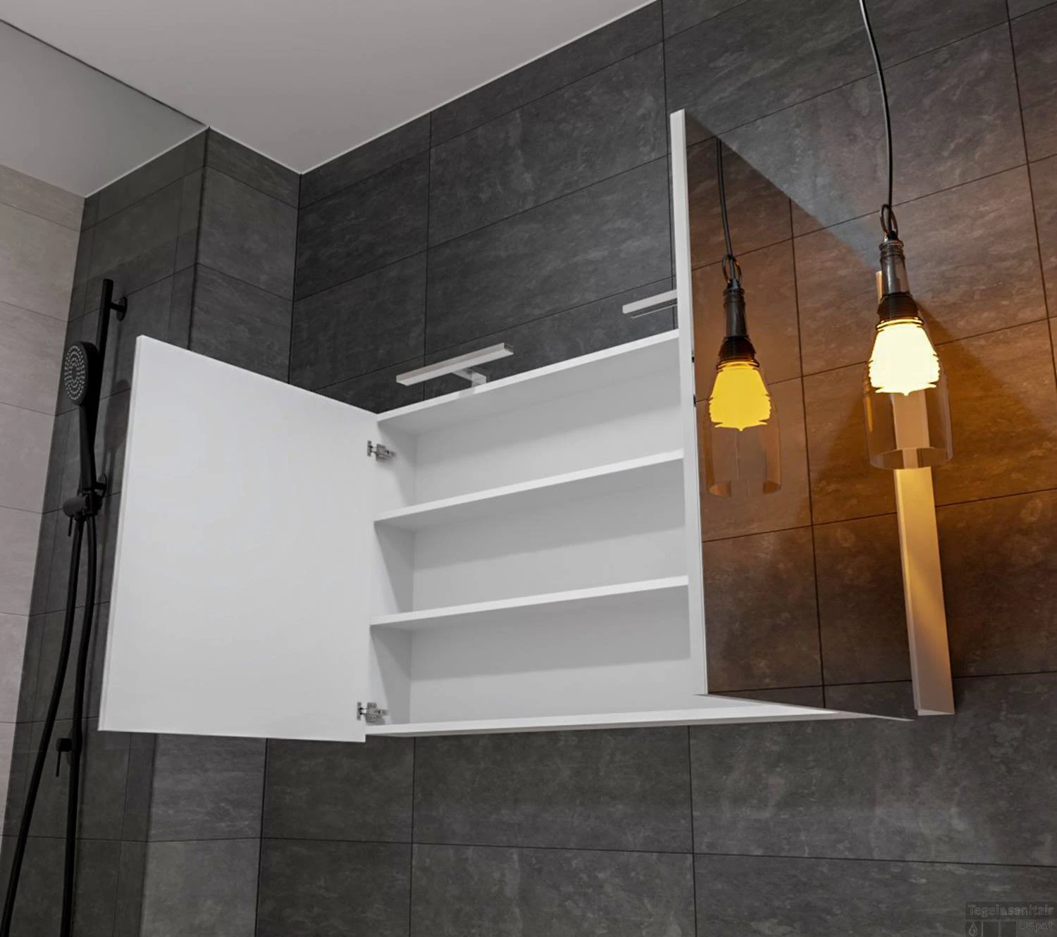 Spiegelkast Boss & Wessing Cube 120x70x16 Cm 2 Deuren Mat Wit 5 Spiegelkast Boss & Wessing Cube 120x70x16 Cm 2 Deuren Mat Wit - Afbeelding 5