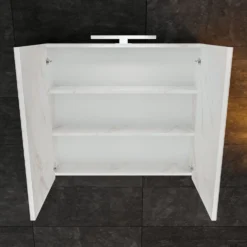 Spiegelkast BWS Valencia 80x70x16 Cm Met Deur Carrara Mat -Baden Luxe Verkoop spiegelkast bws valencia 80x70 carrara mat detail1